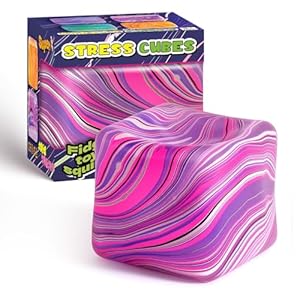 Fidget Toys Squishy Stress Cube, Stress Balls for Adults Kids Squishies Anxiety Relief, Ice Cube Squishy Sensory Toys for Kids with Autism, Fidgets for Classroom Prizes Party Favors Toys (Pink)