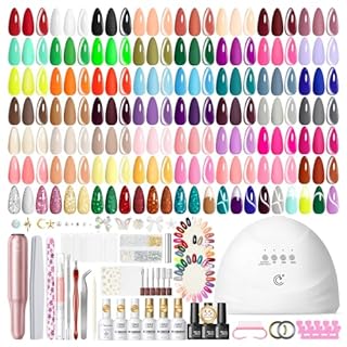 PEACECOLOR 83pcs Kit Semipermanente Unghie, 55 Colori Smalto Semipermanente Kit Unghie Gel Completo con Lampada UV/Led Fresa per Unghie, Base e Top Coat Decor Manicure Strumenti Completi