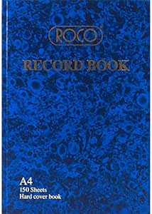 Roco Record Book, A4 Size, 300 Pages (150 Sheets), 21.00 cm (8.27 in) X ...