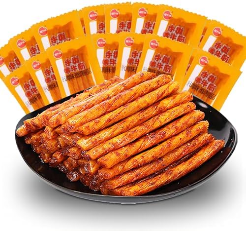LaTiao Spicy Strips 500g /17.6 Oz, La Tiao Chinese Snacks Made from Wheat Konjac Flour,Exotic Asian Instant Snack Pack Suit for Halloween Christmas Office Party Camping