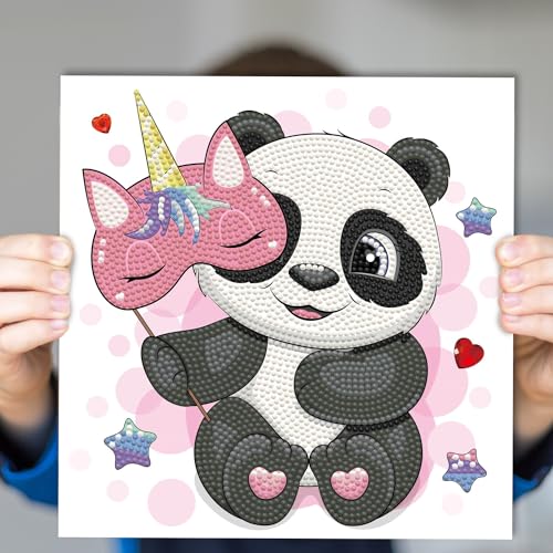 Image of DIAMOND DOTZ Panda Corn Diamond Painting Kit for Adults, Diamond Art Craft