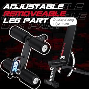 Keppi 1200LB Weight Bench Heavy Duty Bench1000 PRO Adjustable Workout Bench Press Set for Home Gym Strength Training Removable Foot Catch for Incline Flat Decline Sit Up Bench for Full Body Fitness