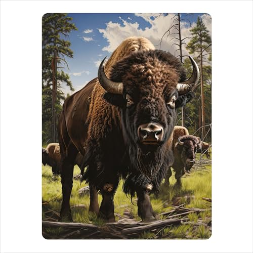 3D LiveLife Magnet - The Head of the Herd from Deluxebase. Lenticular Wild Animal Refrigerator Magnet. Decorative 3D Bison Flat Magnets. Cute Small Magnets for Fridge, Dishwasher and Whiteboard.