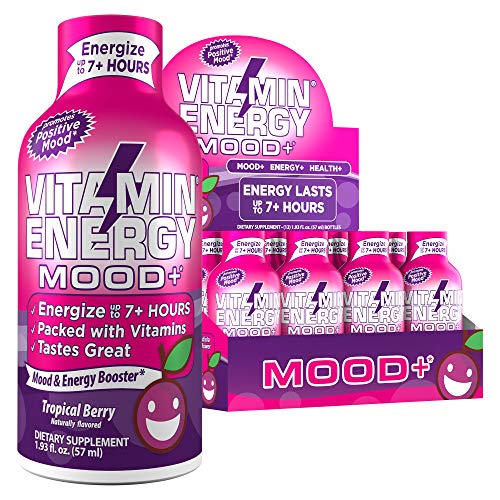 (12 Pack) VitaminEnergy Mood+ Keto Energy Shots, , Lasts up to 7+ Hours Grapelicious Grape Flavored Energy Drink with Vitamin Supplements, Anxiety Relief, Mood-Boosting Keto, Each 1.93 fl oz.