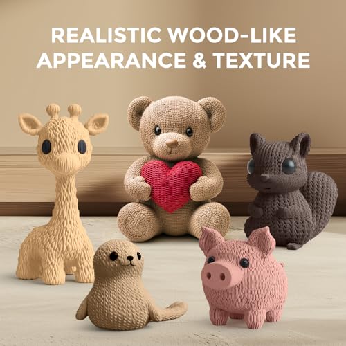 Image of 250g Wood PLA Filament 1.75mm Beginner Bundle, SUNLU 3D Printer Filament, Real Wood Fiber PLA, 250g Spool, 4 Rolls, Walnut+Logs+Cherry+Maple