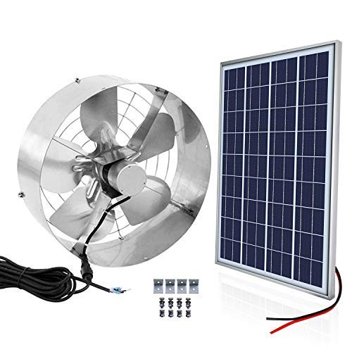 ECO-WORTHY 65W Solar Powered Attic Ventilator Gable Roof Vent Fan with Upgraded Fan