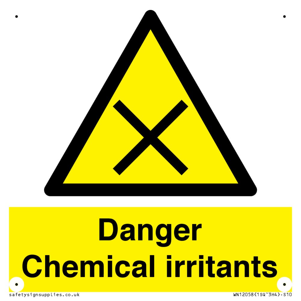 Danger Chemical irritants Sign - 100x100mm - S10