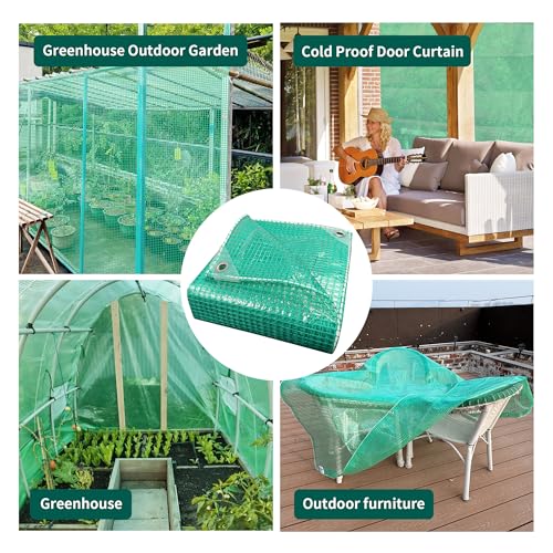 Image of TARPAL 10'x20' Clear Green Tarp Heavy Duty Waterproof 12mil with Grommets