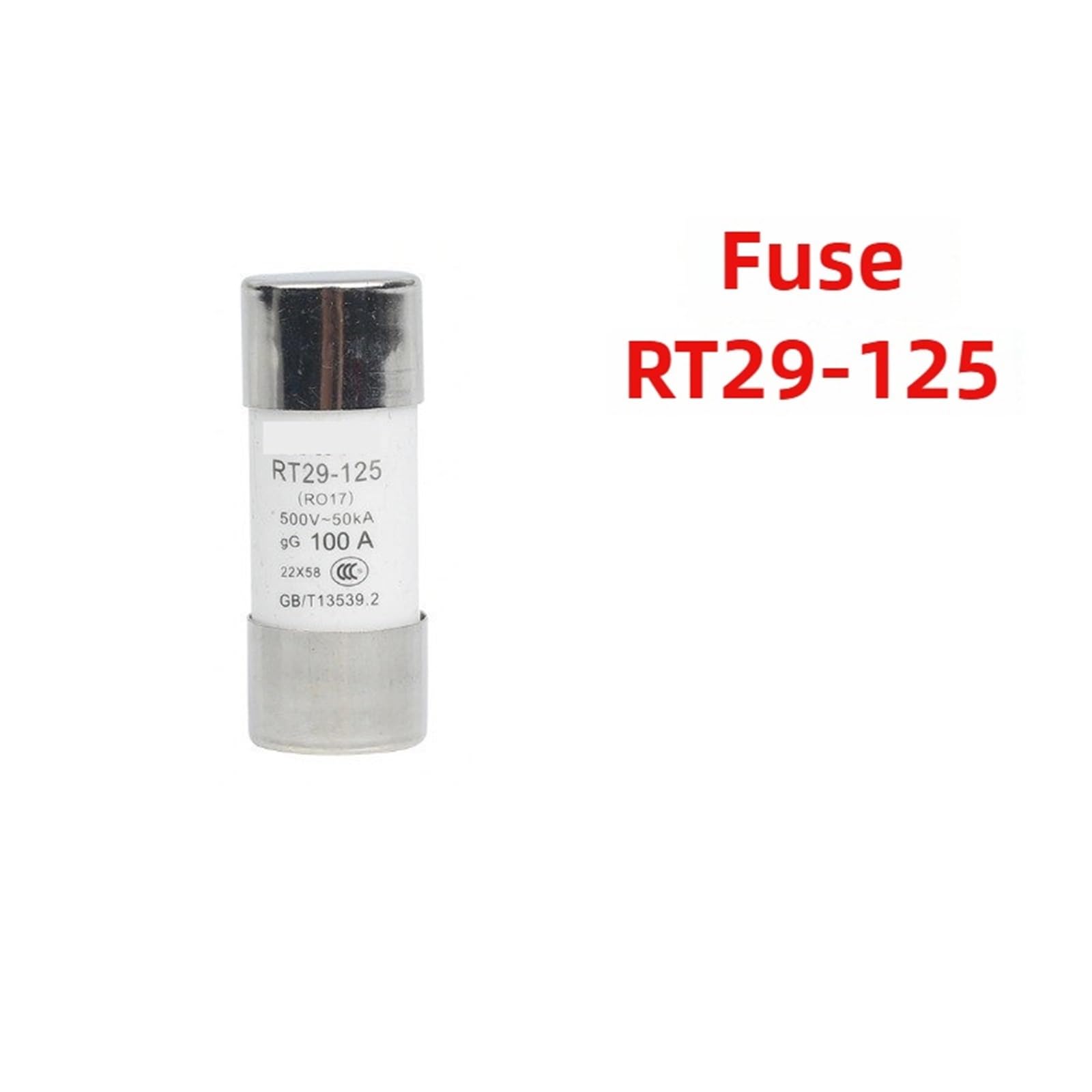 Fusible céramique monophasé/bipolaire sur rail NRT28-125 ; fusible et culot RT29-125 (80 A, 100 A, 125 A)