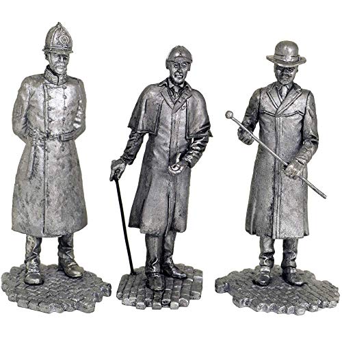 Sherlock Holmes, Dr. Watson And Inspektor G. Lestrade. Holmes Stories. Sir Arthur Conan Doyle. Metal Sculpture. Collection 54Mm (Scale 1/32) Miniature Figurine. Tin Toy Soldiers (1, 1) #TOP3