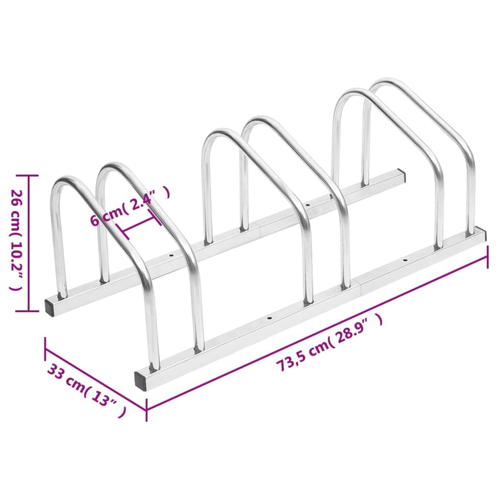 vidaXL Bicicletero para 3 Bicicletas Acero galvanizado, portabicicletas, Soporte para Bicicletas, portabicicletas, almacenaje para Bicicletas