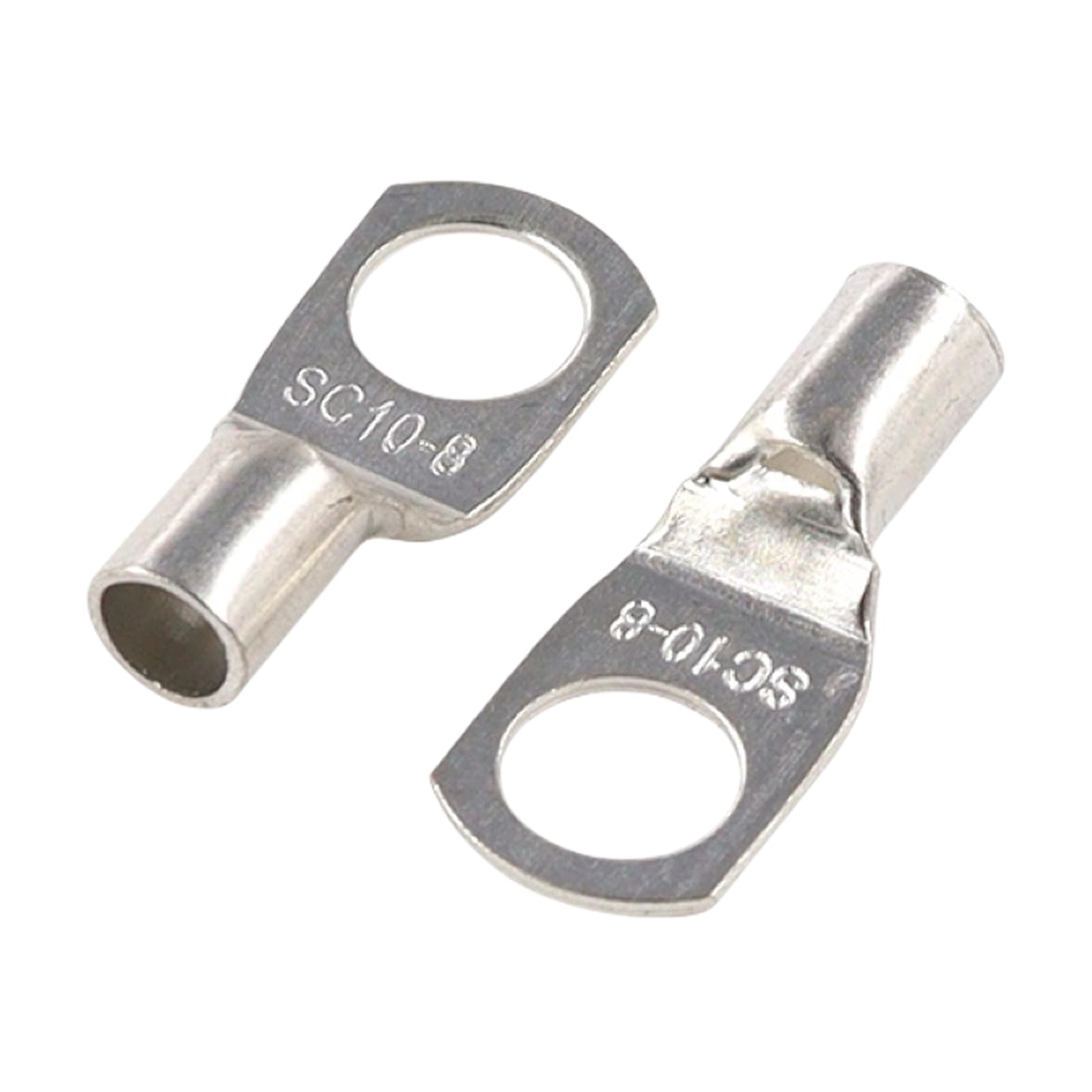 JOYELEC 24Pcs SC10-8 Tinned Copper 10.0mm² Cable Lugs M8 Battery SC Ring Crimp Terminals Connectors for Electric, Auto, Boat, Car,Battery Cable Ends Lugs, Bolt Hole Crimp Terminals Connector