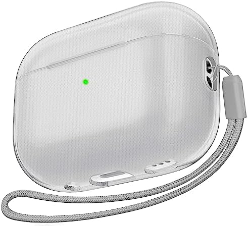 Custodia Per AirPods Pro 2 Con Cordino - TPU Spesso 2mm, LED Visibile, Design In Pelle - Nero