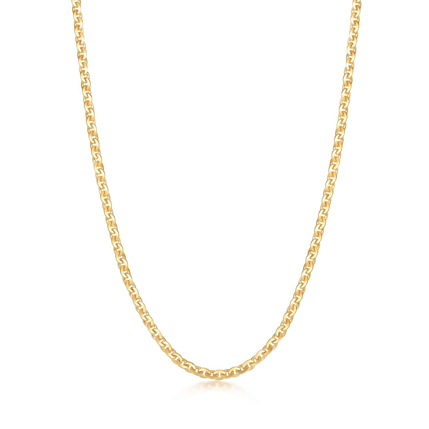 CHOW SANG SANG 18K Yellow Solid Gold Machinery Chain Anchor Chain, Link Necklace for Women 04800N | 19.6 Inches, (50 CM)