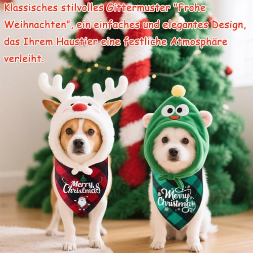 4 Stück Weihnachtshund Bandanas,Weihnachten Hund Halstuch,Hundehalstuch,Dreieck Haustier Lätzchen für Haustier Weihnachten Kostüm Dekoration Zubehö (B)
