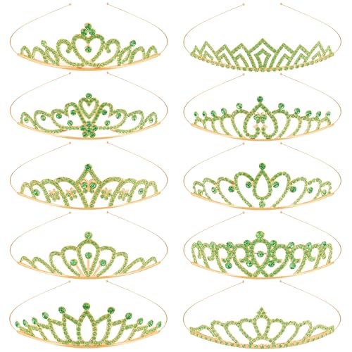 Tiara de diamantes de imitación para niñas lote de 10 coronas pequeñas de cumpleaños TOBATOBA