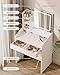 LIVELYGLOW Small Makeup Vanity Desk with Lighted Mirror, White, 23.62