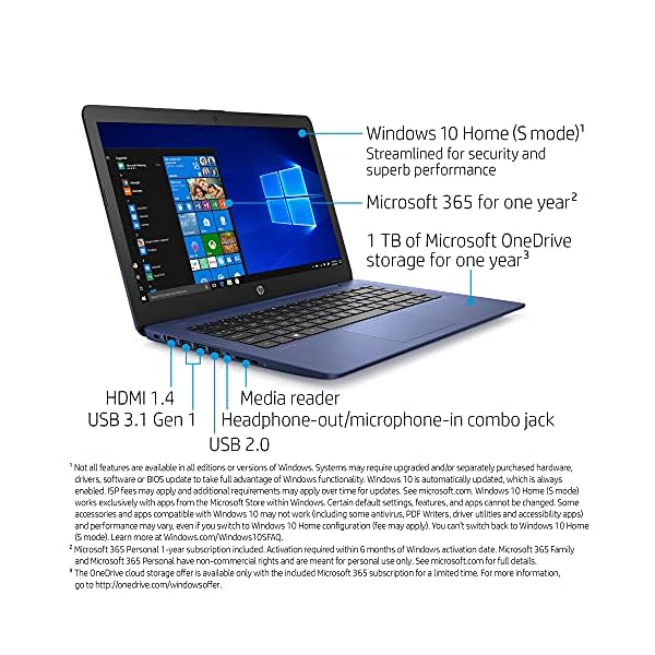 HP-Stream-14-inch-Laptop-Intel-Celeron-N4000-4-GB-RAM-64-GB-eMMC-Windows-10-Home-in-S-Mode-with-Office-365-Personal-for-1-Year-14-cb185nr-Royal-Blue HP Stream 14-inch Laptop, Intel Celeron N4000, 4 GB RAM, 64 GB eMMC, Windows 10 Home in S Mode With Office 365 Personal For 1 Year (14-cb185nr, Royal Blue)
