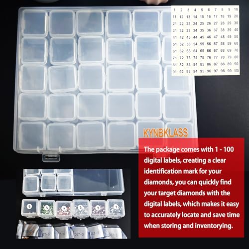 Image of 30 in 1 Diamond Art Storage Containers with Lids,Transparent Bead Organizer Box,Diamond art accessories-divided storage box,Jewelry Storage Case, Portable Labeled Trays for Home & Travel