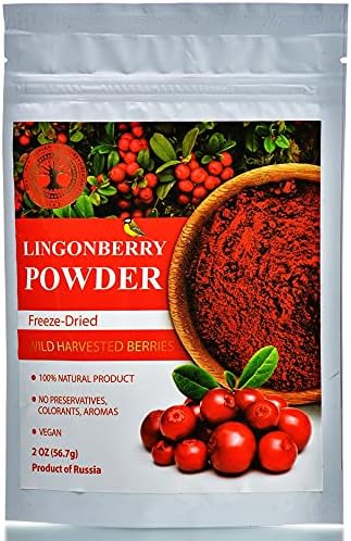 Wild Harvested Lingonberry Freeze-Dried Powder – 2 Oz – Natural Lingonberry Powder, No added sugar, No GMOs