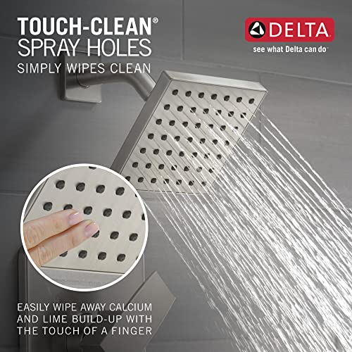 Image of Delta Faucet Modern Brushed Nickel Tub and Shower Trim Kit, Shower Faucet with Single-Spray Touch-Clean Shower Head, Stainless T14467-SS-PP (Valve Not Included)