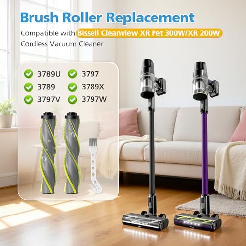 Image of iSingo 3789X Brush Roll Replacement Compatible with Bissell Cleanview XR Pet 300W / XR 200W / Powerlifter Turbo Cordless Stick Vacuum, Model# 3797V, 3789U, 3789, 3789X, 3797, 3797W, 2 Pack, Green