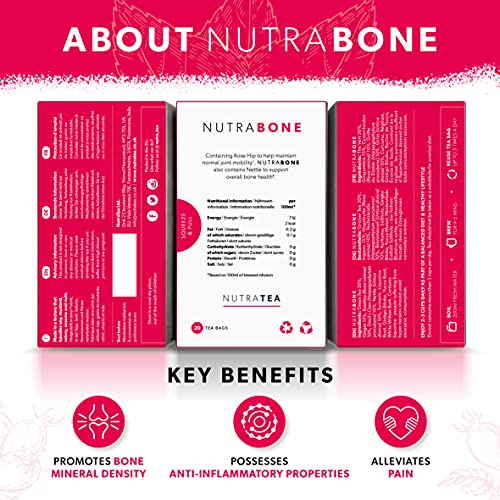 Nutrabone - Bone Health Tea – Includes Rose Hip, Ginkgo Biloba And Yucca - For Bone Strength And Support - 60 Enveloped Tea Bags - By Nutra Tea - Herbal Tea - (3 Pack) #TOP1