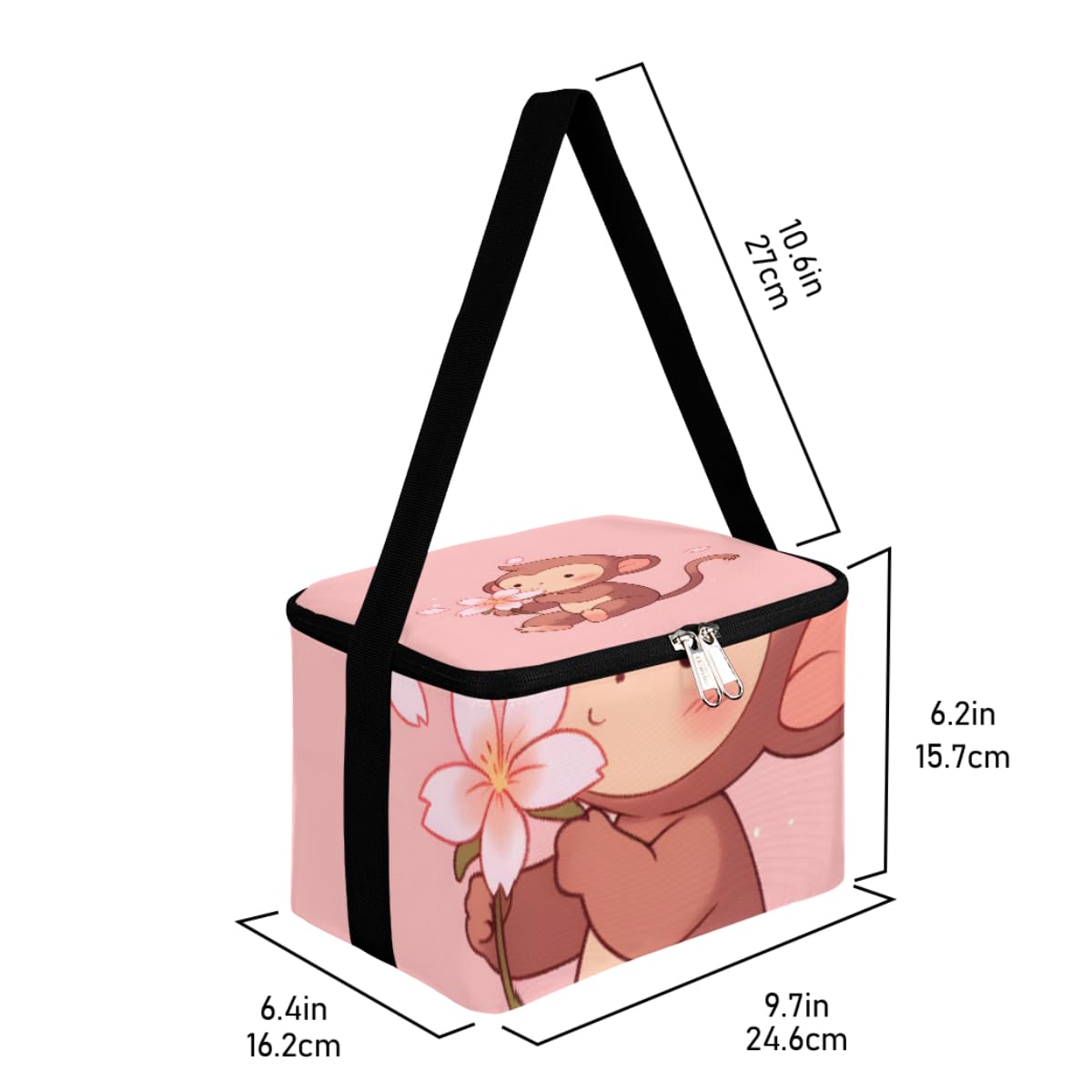GzLeyigou Lunch Bags for Women Men 9 Cans,Monkey Hot & Cold Food Delivery Bag Insulated Grocery Bag Insulated Lunch Box Animal Cooler Bag for Office Work Picnic Beach