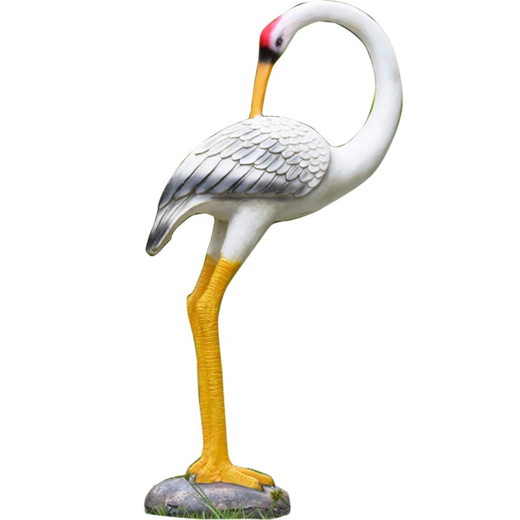 PAGOIAAR Garden Statue Animal Sculpture Outdoor Decor Gift Outdoor Statues Outdoor Garden Simulation Animal Sculpture Figurine Crane Statue Garden Courtyard Animal Decoration(33 * 12 * 65cm)