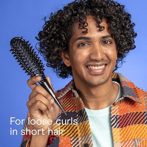 Image of Conair Curl Define Pro Detangler Brush for Curly Hair, Dual Vents with Continuous Grooves, Mixed Bristles for Frizz-Free Detangling, Smoothing, and Curl Definition, For Shorter Hair with Loose Curls