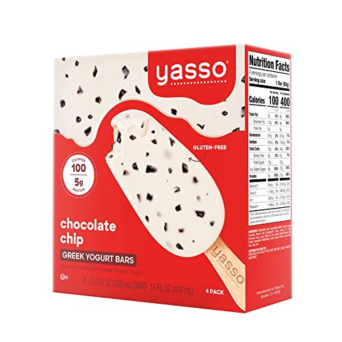 Yasso Frozen Greek Yogurt Bars Chocolate Chip, 4-Count Box (Case of 8)