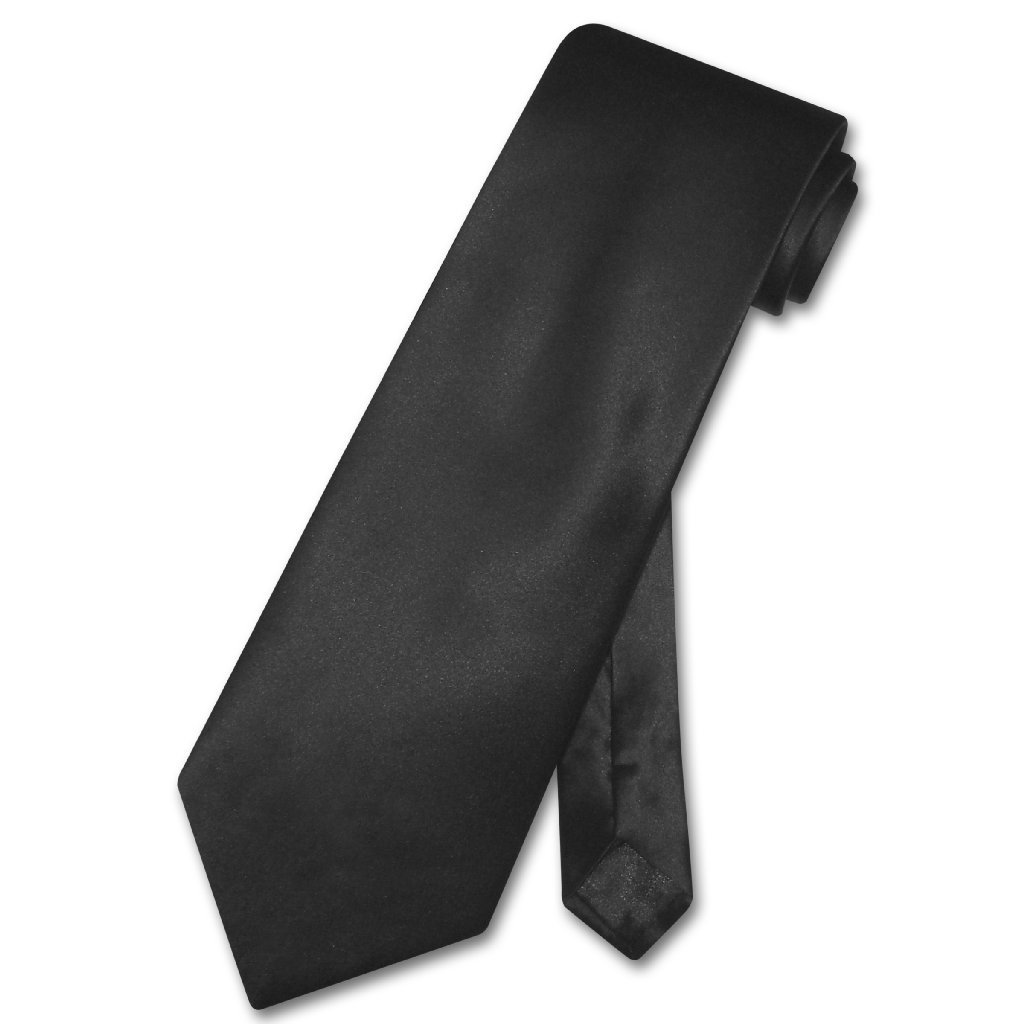 Biagio 100% SILK NeckTie Solid BLACK Color Men's Neck Tie