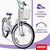 Huffy Girly Girl 20-Inch Cruiser Bike, Basket, Bell, Mudguards, Adjustable Comfort Saddle, Upright Handlebars, Single-Speed, Dual Brakes, Stylish Girls’ Bike for Ages 5-9, White & Sea Crystal #3