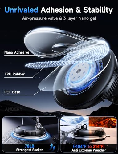 ANDERY MagSafe Car Mount with 15W Wireless Charging — view 4