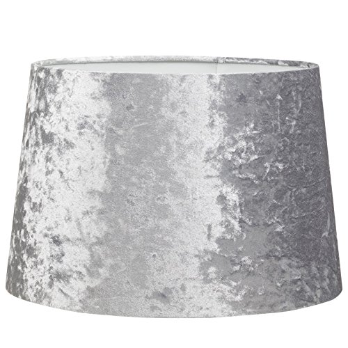 New Dual Purpose lampshade/Pendant Shade Crushed Velvet Light Shade Room Decor - Silver