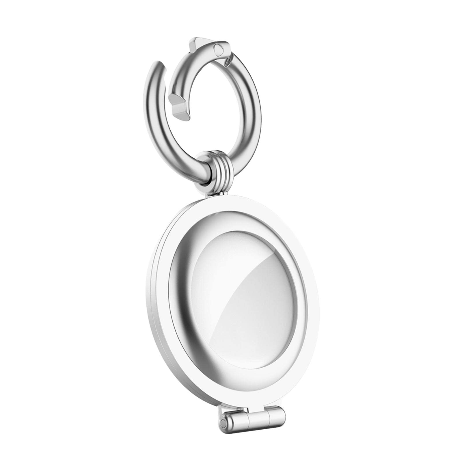 anti-lost location tracker protective case compatible with airtags silver