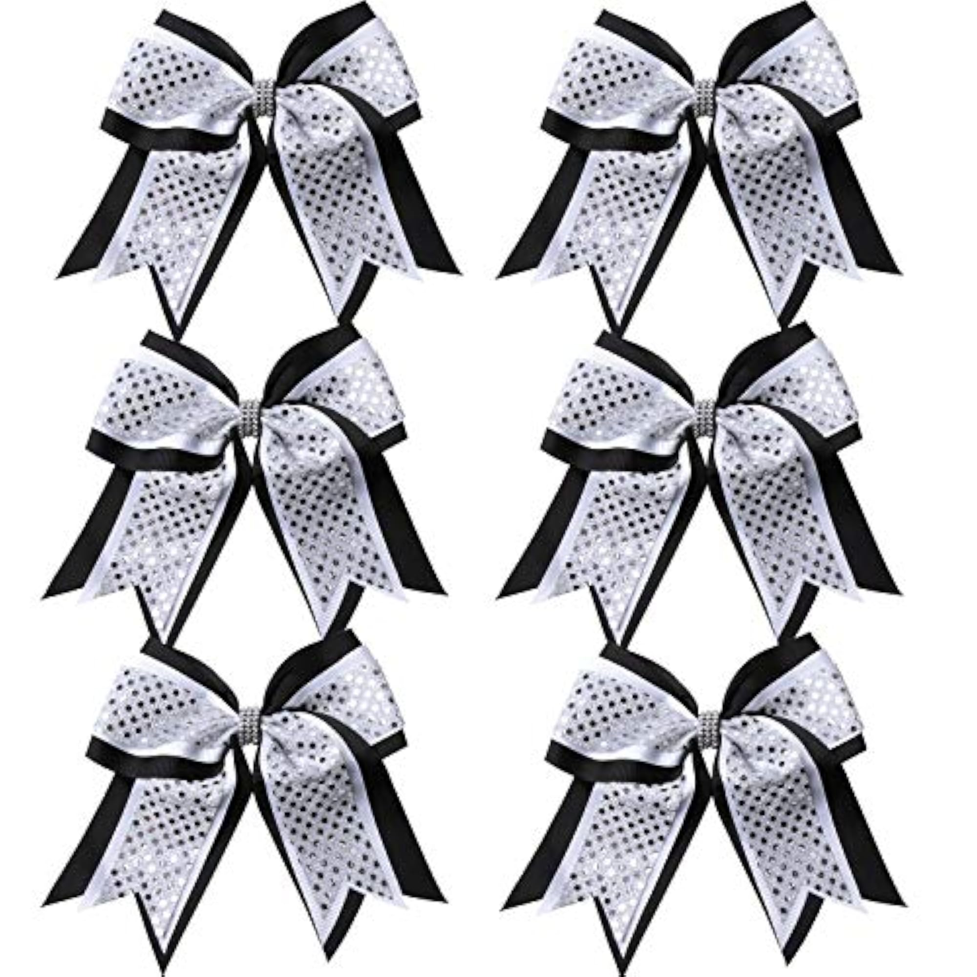 Cheerleader Bows 6 Pcs Ponytail Holder Jumbo Cheerleading Bows