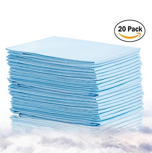 Bocks Baby Disposable Changing Pads, Incontinence Bed Pad, Soft Waterproof Disposable Mat, Absorbent Sheets Underpad, Mattress Protector (18x13in-20pcs)