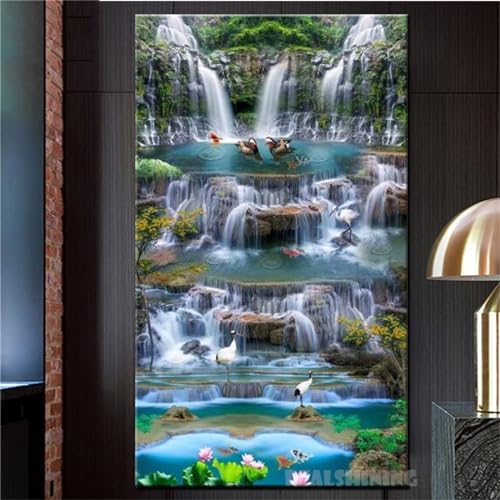 Painting par Numéros Cascade Grand Format Contre le Stress Diamond Painting Adulte Mosaïque 60x180