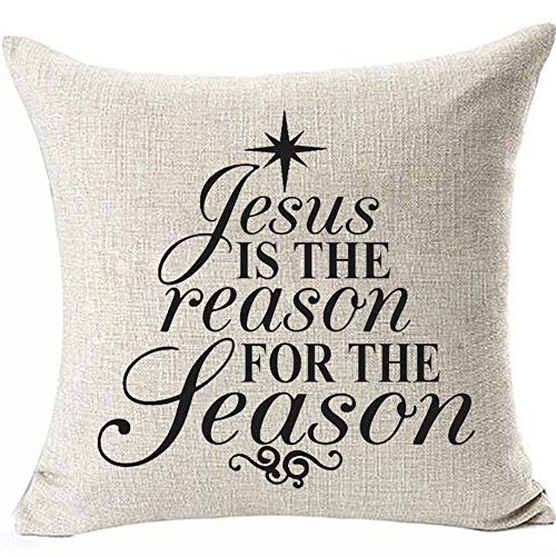 Jesusisthereasonfortheseasonthrowpillowcasesprimitivechristmasholidaydecorationsdoublesidepillowcoversforcouchsofa18x18inch45cmx45cmremovablecolorjesus  Urban Country Home Decor Jesus is the reason for the season throw pillowcases primitive christmas holiday decorations double side pillow covers for couch sofa 18x18inch 45cmx45cm removable colorjesus  urban country home decor