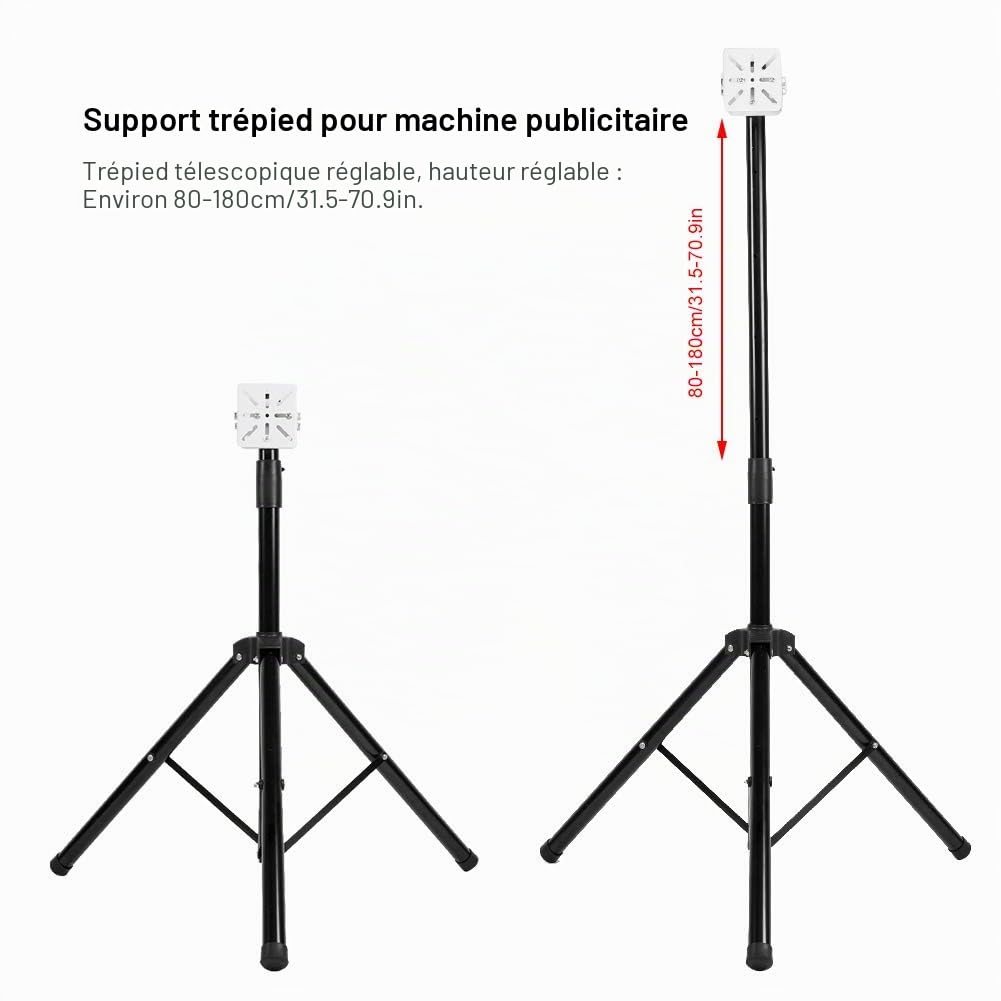 Pilipane Support De Trépied En Métal, Support Universel Pour Ventilateur De Projecteur Holographique 3D, 42cm-100cm, Noir, Hauteur Règlable, Robuste Et Durable