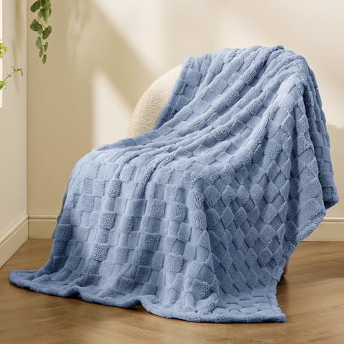 Bedsure GentleSoft Ashley Blue Throw Blanket for Couch - image 8