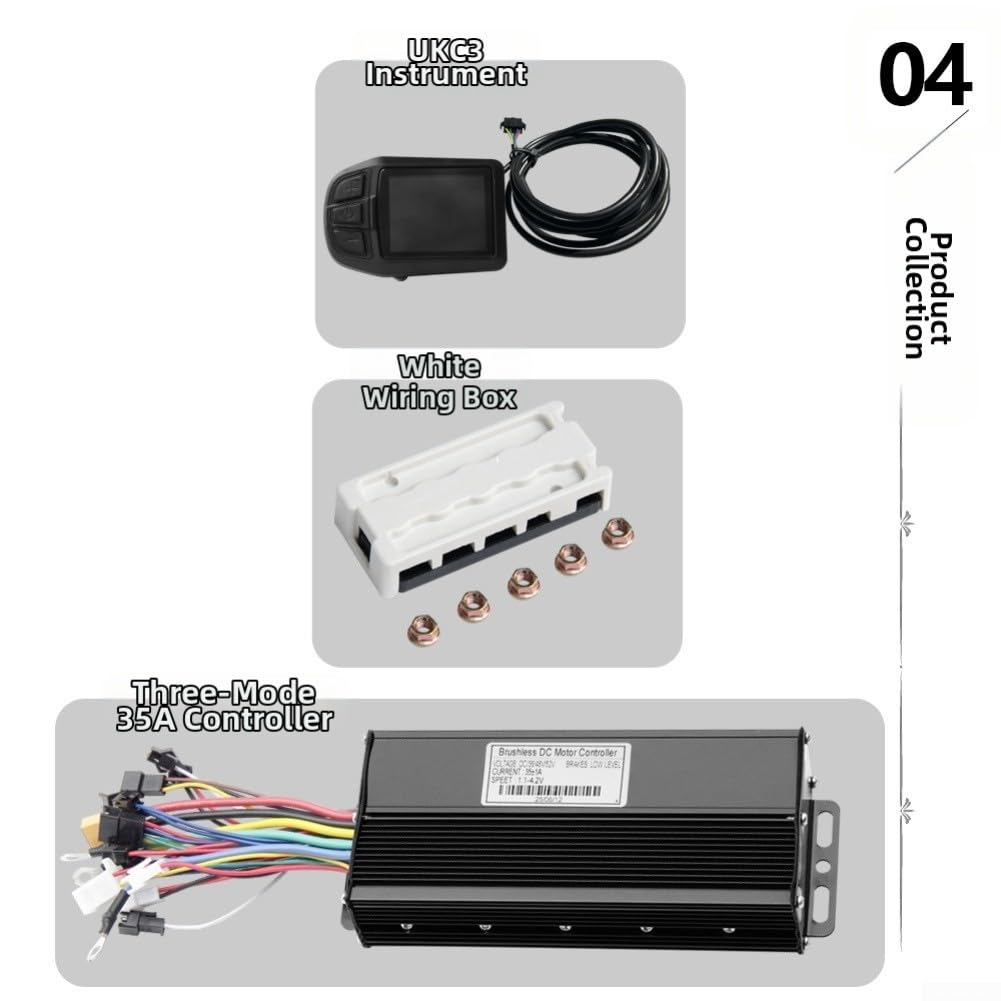 UKC3 Contrôleur de vélo électrique 36 V-52 V avec écran LCD, onde sinusoïdale à trois modes 35 A pour moteurs Hall et sans capteur