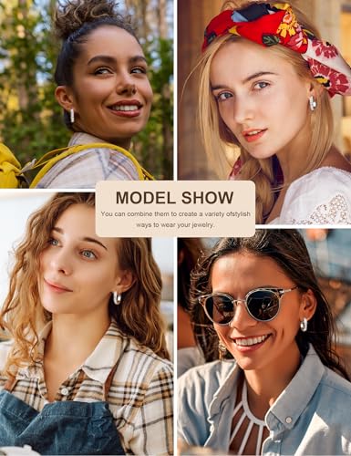 Hoop Earrings for Women & Men 316L Surgical Stainless Steel Huggie Earrings with Sparkling Cubic Zirconia Huggie Hoop Earrings - Hypoallergenic CZ Earrings,Trendy Tiny Hoops for Cartilage & Lobe.4