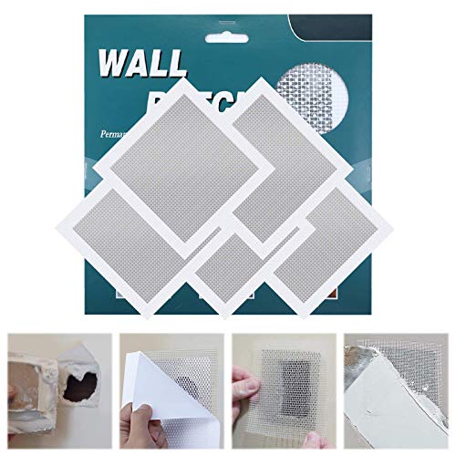 Drywall Repair Patch,4 Inch 5 Pack Drywall Repair Kit Self Adhesive Fiberglass,Aluminum Wall Repair Patch Self Adhesive Screen Patch Repair for Drywall Plasterboard(4 Inch,5 pack) (4 inch)