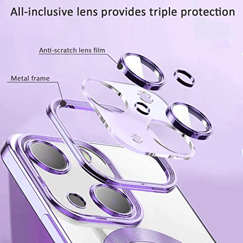 Image of mobistyle Silicone Compatible with iPhone 11 Cover, Luxury Electroplating Case, Individual Protection for Each Lens, Back Cover for iPhone 11 (Electroplating Purple)