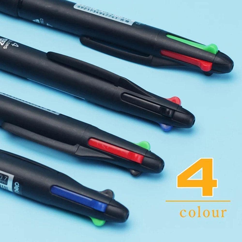 1Pcs Ballpoint Pen Student Stationery Pressed Ballpoint Pen 4 Color Reusable Plastic Ball Pen School Student Office Push — view 5