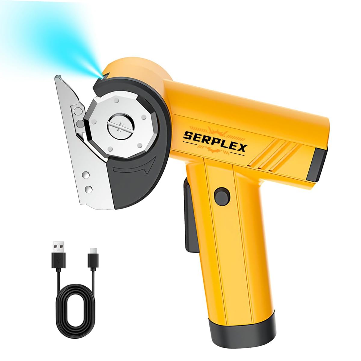 Serplex® BrandName Cordless Electric Scissors Rechargeable 2000mAh with LED Light and 5-Speed Control, USB Charging Fabric Cutter for Carpet Cloth Leather Paper Sewing and DIY Home Craft Projects --image-26