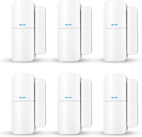 AGSHOME Sensor WiFi para Puertas y Ventanas (Pack de 6) Conexión App para Proteger su hogar, Necesita Estar Conectado a la Unidad Principal, no se Puede Utilizar Solo