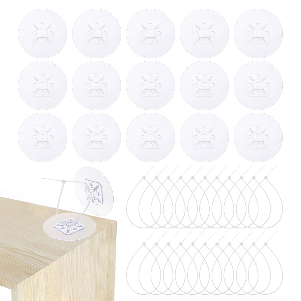 SUPERFINDINGS 120Set Furniture Anchors Plastic Adjustable Wall Anchors Anti-Tip Furnitures Wall Safety Strap Safety Furniture Tethers to Prevent Tip-Over Accidents for Shelf Dresser to Protect Toddler